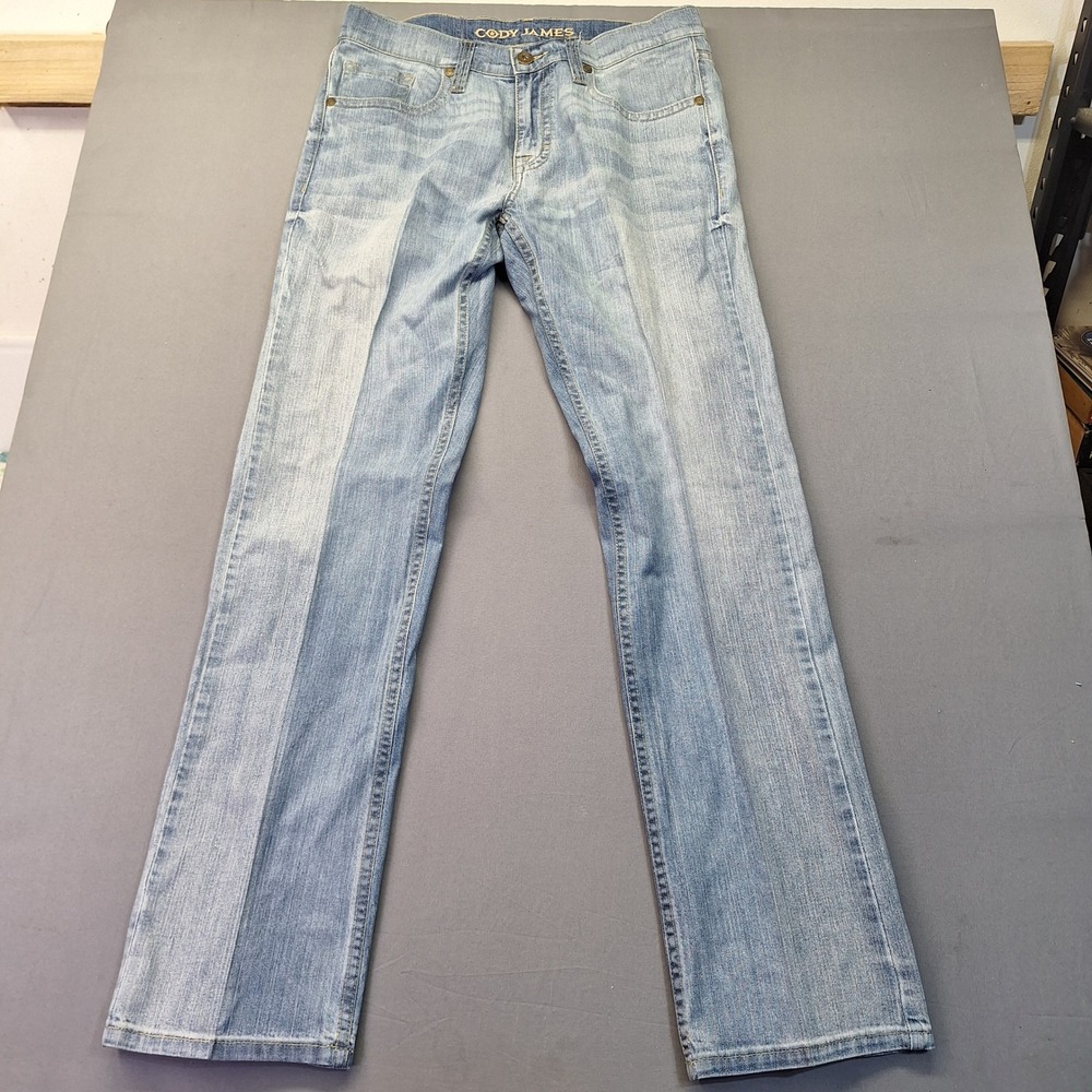 Cody James Mens Light Wash Denim Jeans 32x34 Western Straight Leg Stretch 1322